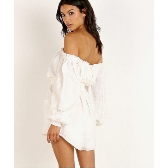 SPELL White Linen Romper | Size XS | NWT | Boho Luxe White Lace Playsuit - Picture 4 of 16